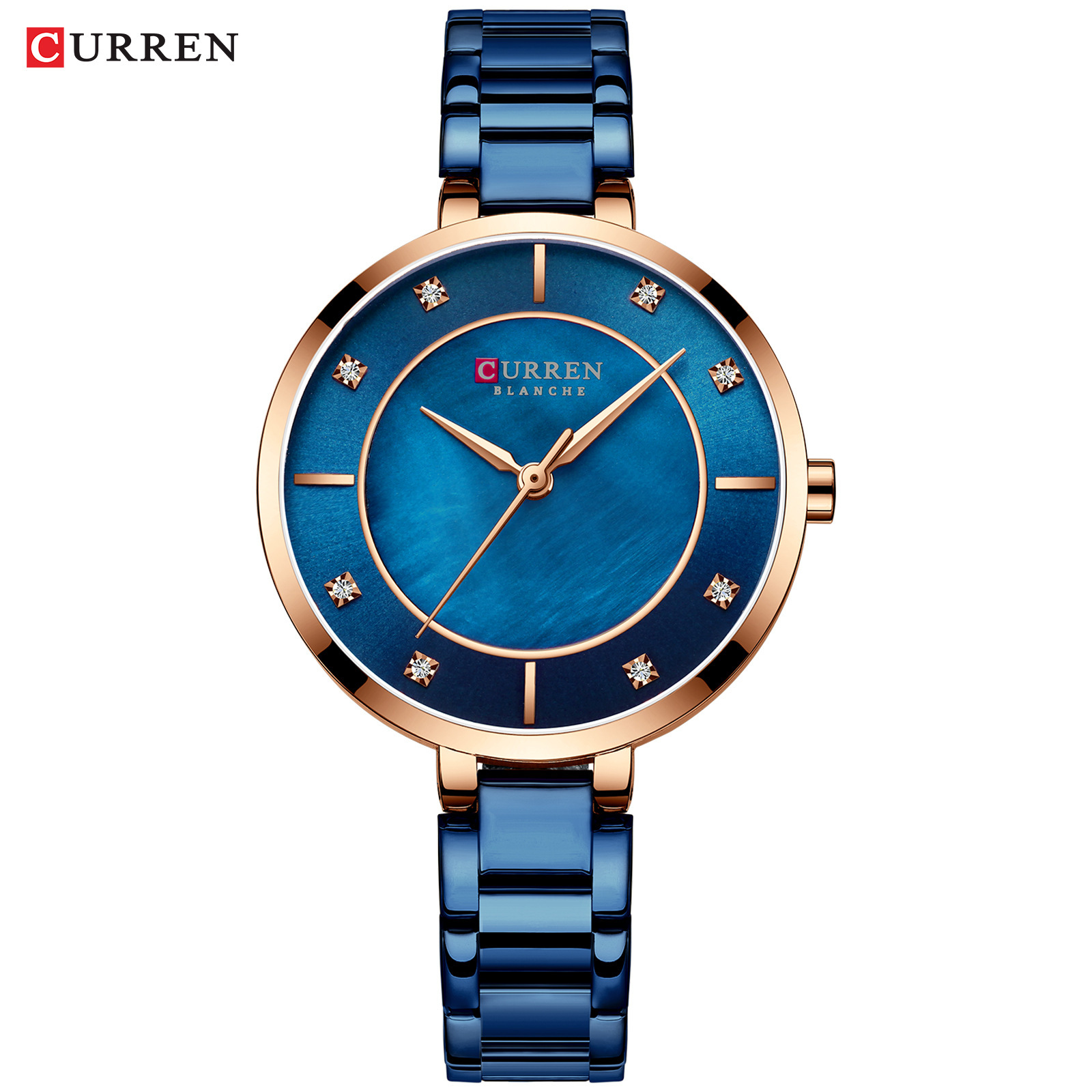 Curren/�����9051Ůʿ�ֱ�ʱ�г�����Ʒ��ʯӢ��С���̷�ˮ���