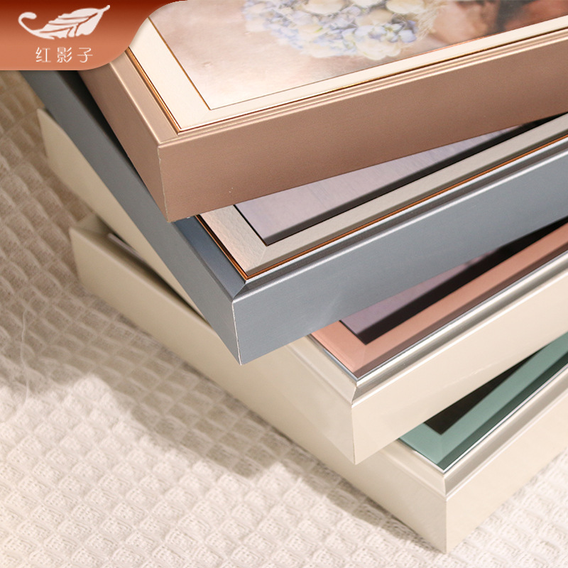 Red Shadow Minimalist Foam Photo Frame for Wedding Photos, Studio Children's Commemorative Photos, Family Album Photo Frame