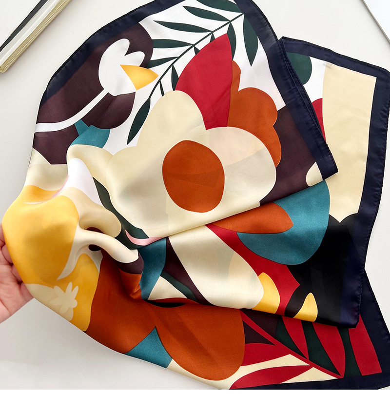 50g Weight Silk Scarf Classification Travel Occasion Polyester Material Flower Pattern Spring&Summer Season Women's Gender Printing Design Elegant Style Women's Elegant Flower Polyester Printing Silk Scarf 12