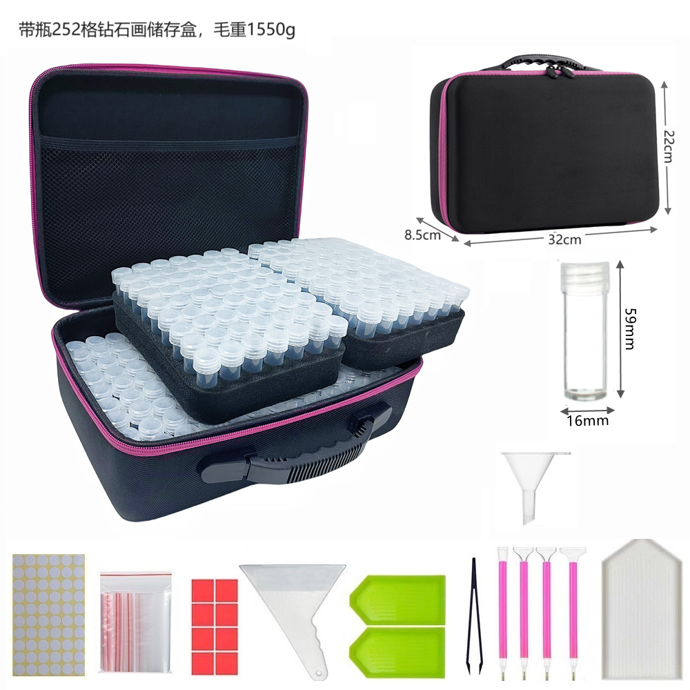 Conjunto de herramientas de pintura de diamante bolsa de almacenamiento Caja de Herramientas 30/60 botella de rejilla multifuncional portátil pintura herramienta traje