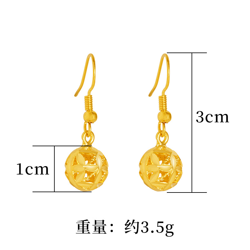 Estilo chino hydrangea gancho Vietnam oro hueco Lucky Ball pendientes retro de la joyería boda Las Mujeres suministro image 5