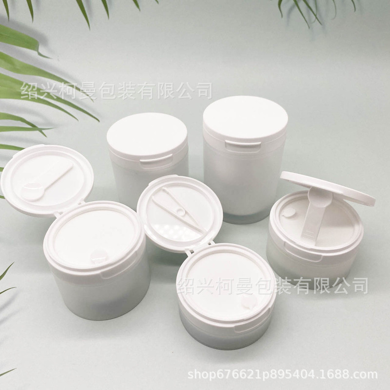 Pp Cream Jar with Flip Lid, Spoon and Clip, 100g 50g, Skincare Container Pp Cream Jar with Flip Lid, Spoon and Clip, 100g 50g, Skincare Container