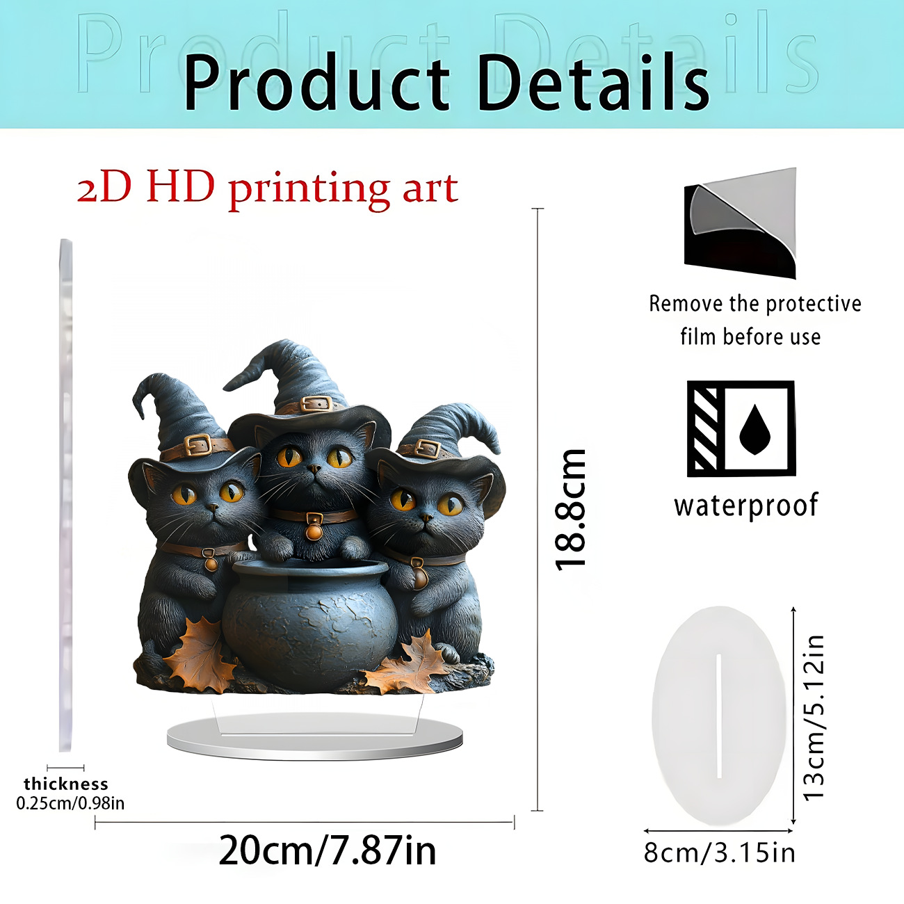 Nuevos productos transfronterizos de Halloween estilo oscuro acrílico plano 2D decoración de escritorio decoración para el hogar decoración de vacaciones