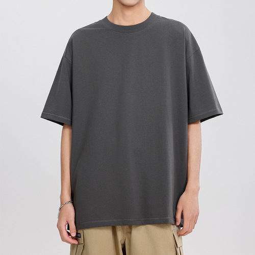 230g combed cotton summer heavy-duty t-shirt for men, short-sleeved, solid color, versatile, half-sleeve men's simple half-sleeve A