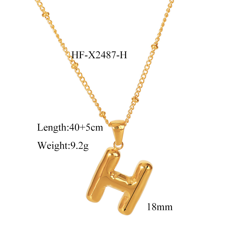 12g Weight Titanium Steel Pendant Material Pendant Necklace Classification Titanium Steel Chain Material cable chain Chain Type 1 Piece Quantity Daily Occasion Titanium Steel Material Letter Pattern All Seasons Season Women's Gender Plating Design Modern Style, Simple Style Style Wholesale Jewelry Modern Style Simple Style Letter Titanium Steel Plating Cable Chain Pendant Necklace 21