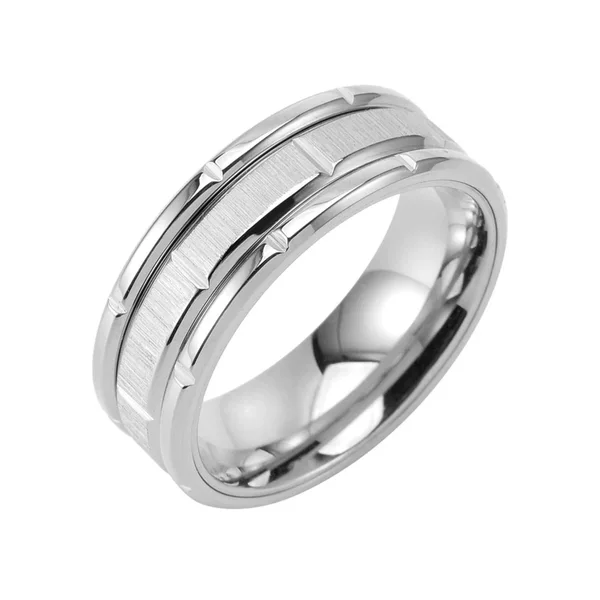Amazon supply fashion three-in-one combination stainless steel brushed ring personality men's black ring wholesale