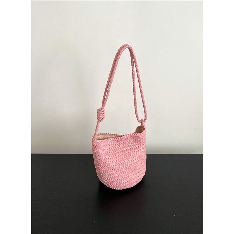 Hand-Woven Bucket Bag For Women, Large Capacity Luxury Genuine Leather Tote, Handbag, Shoulder And Crossbody Bag - Thumbnail 8