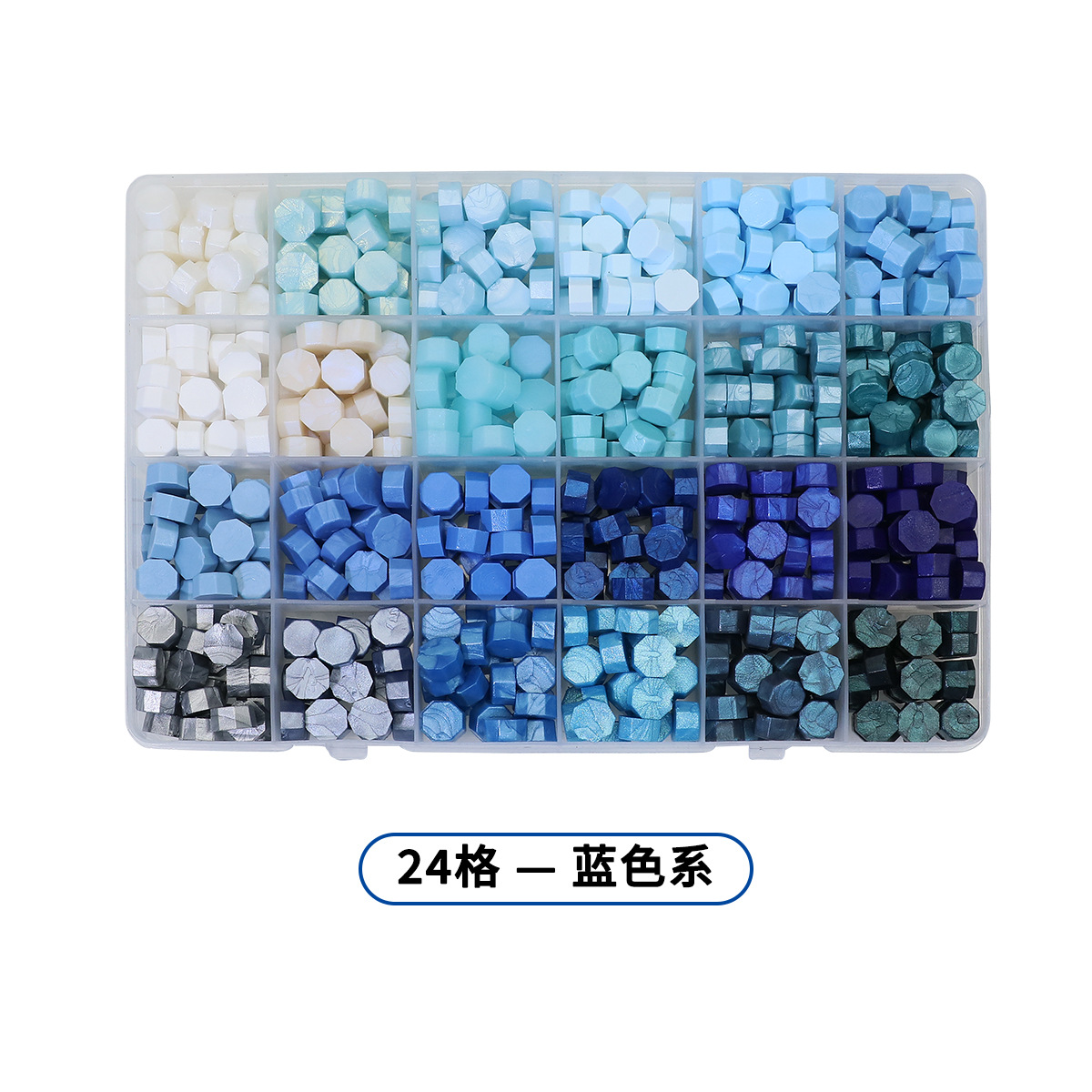 Set de Cuentas de Cera para Sellos Octagonales de 24 Compartimentos Multicolor