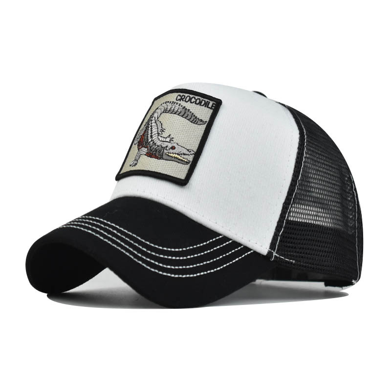 Popular Amazon bordado animal de algodón de malla gorra de béisbol de las mujeres de los hombres de deportes al aire libre gorra enarbolada
