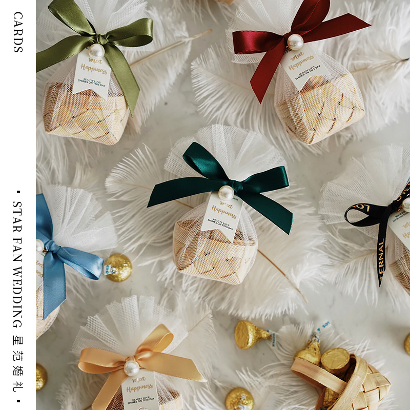 PK7J2022新款結婚喜糖盒領證糖盒喜糖袋子ins風包裝盒小眾婚禮喜