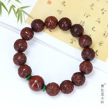 赞比亚小叶紫檀雕刻珠DIY元宝貔貅款手串规格1.5男女念珠厂家批发