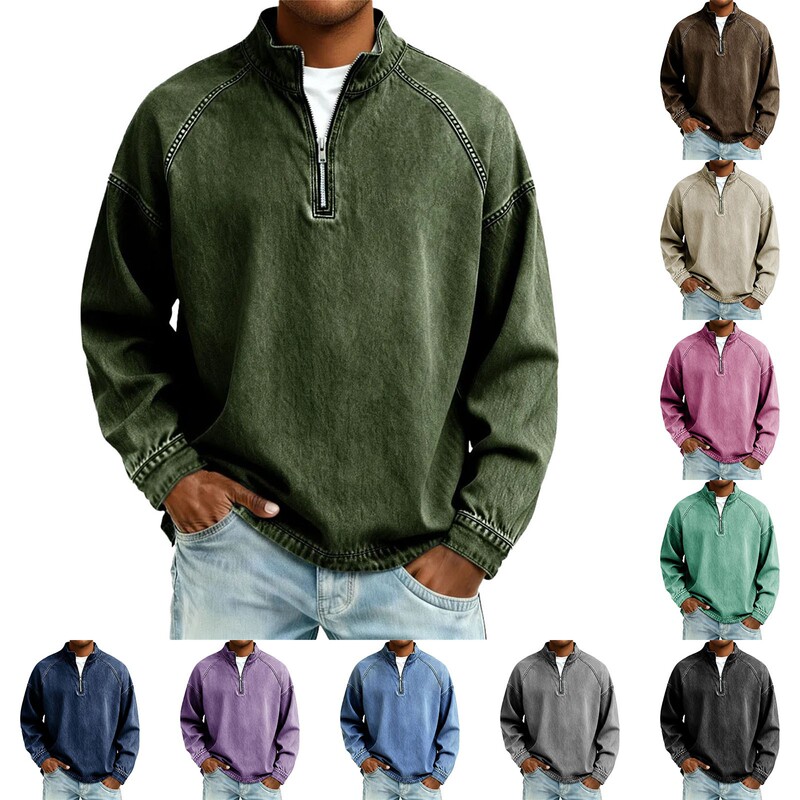 European Version 2026 Denim Men's Jacket Aliexpress Spring & Fall Sweatshirt European Station Amazon Short Zipper Shirt