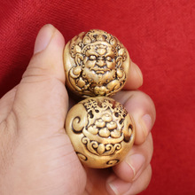 铜核桃批发黄铜实心核桃把玩摆件 龙核桃铜器工艺品家居摆件批发