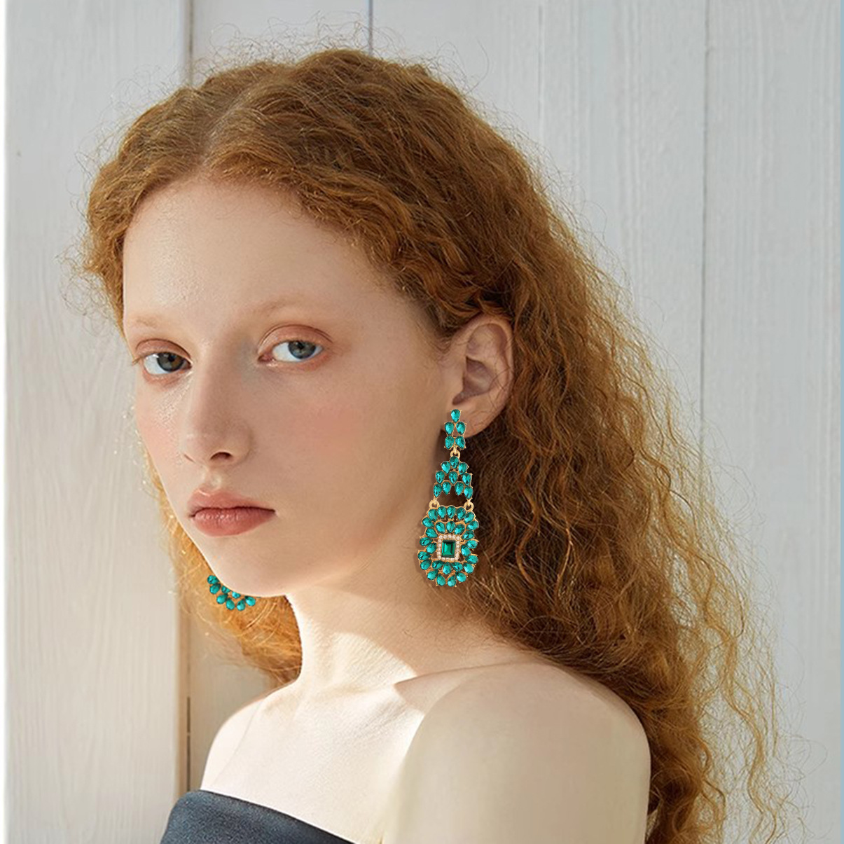 26g Weight Alloy Ear Needle Material Zircon Inlay Material Drop Earrings Classification 1 Pair Quantity Holiday, Daily Occasion Alloy Material Water Droplets Pattern Spring&Summer Season Women's Gender Inlay Design Vacation, Classic Style Style 1 Pair Vacation Classic Style Water Droplets Inlay Alloy Zircon Drop Earrings 11
