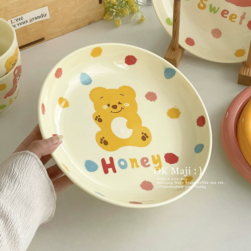 Dinner plate, palette, children's brand cute ceramic set