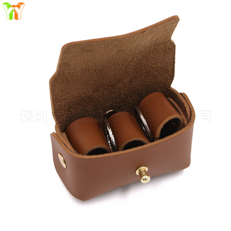 Amazon Explosive Leather Ring Bag Mini Leather Jewelry Bag New Korean Style Hanging Jewelry Storage Bag in stock