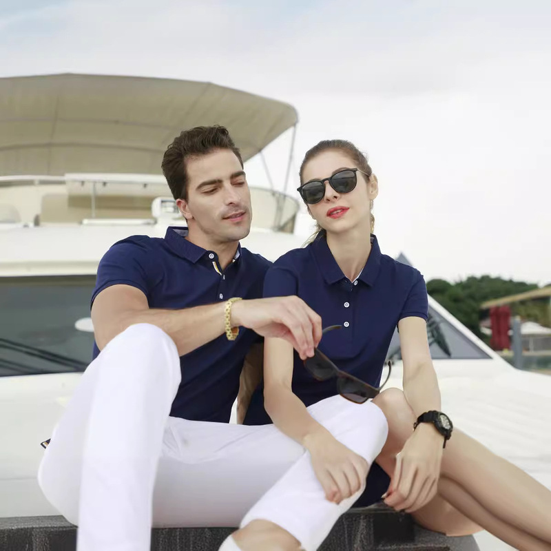 New 210g high-end king gentleman series classic pearl lapel advertising shirt cultural shirt group clothing LOGO