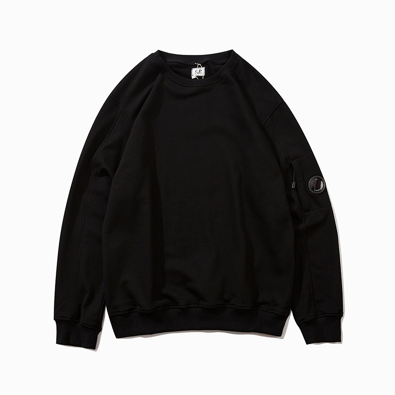 Cross-border new c.p coat autumn and winter new men's casual solid color lens design zipper pocket solid color sweater