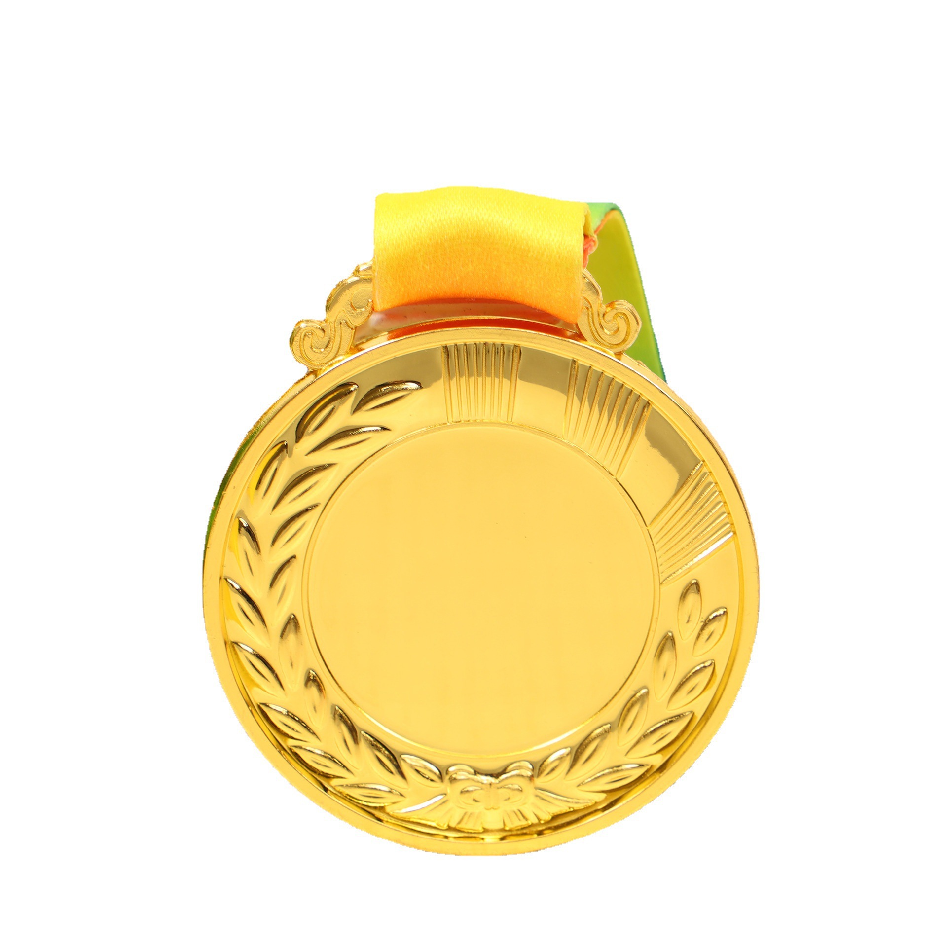 Venta caliente cabeza de la flor metal trigo oreja medalla haciendo actividad escolar competencia reconocimiento conmemorativo premio Medalla listado letras