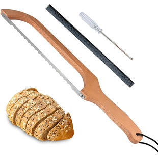 Wooden Bread Knife Serrated Toast Bread Knife Anti-Curved Wood Special No Slag Baking Baguette Cake Knife
