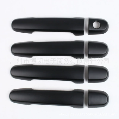 Suitable for 08-14 Toyota Fortuner Matte Black Handle Sticker Door Handle Decorative Outer Handle Cover (Portal Wrist) - single-hole-handle