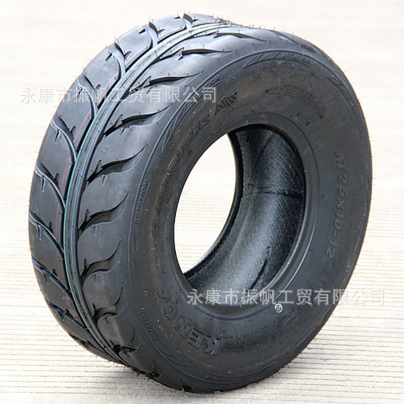 Atv Beach Bike Tires, Four-Wheel Motorcycle Front 25X8-12, Rear 25X10-12 Vacuum Road Tires, 12inch Wheel Hubs