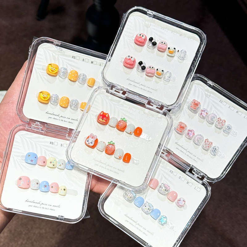 【Children's Wearable Nails Collection】New Cute Cartoon Nail Stickers, Removable Nail Tips for Little Girls 【Children's Wearable Nails Collection】New Cute Cartoon Nail Stickers, Removable Nail Tips for Little Girls