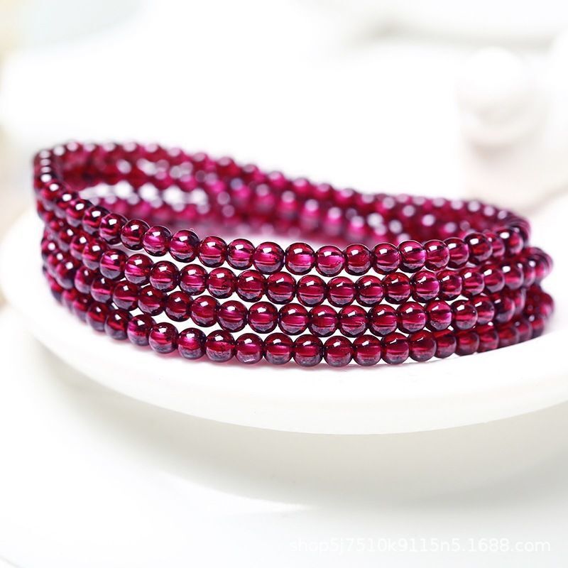 Garnet Multi-Circle Bracelet for Women, Burgundy Crystal Bracelet Jewelry Gift S2113008 Garnet Multi-Circle Bracelet for Women, Burgundy Crystal Bracelet Jewelry Gift S2113008