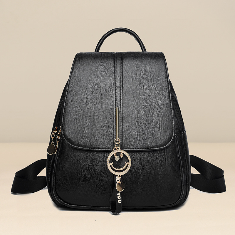 Mochila de nuevo estilo, mochila texturizada, mochila escolar simple, práctica para viajes, ligera, exportación Taizhou, bolso de mujer