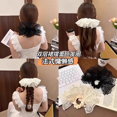 エレガントな花柄スカートレースヘアゴム女性のヘアロープポニーテールヘッドロープハイエンド気質ヘアアクセサリー夏