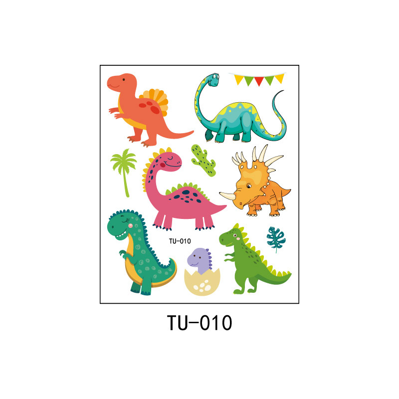 Pegatinas de tatuaje de dinosaurio sudor impermeable niños y niñas lindo Partido de dibujos animados desechables pegatinas de tatuaje temporal