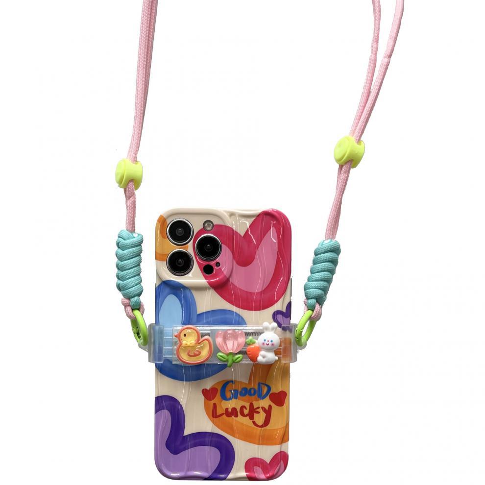Silica Gel Color Block Heart Shape Funny Sweet Phone Cases Phone Accessories display picture 13