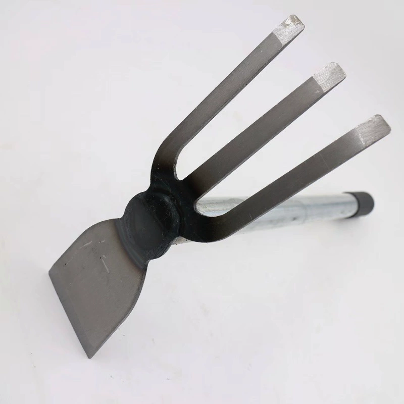 Двухфункциональный садовый инструмент: мотыга и грабли, двухсторонняя мотыга, трехзубчатые грабли, садовая лопата, инструмент для прополки цветов и садов.