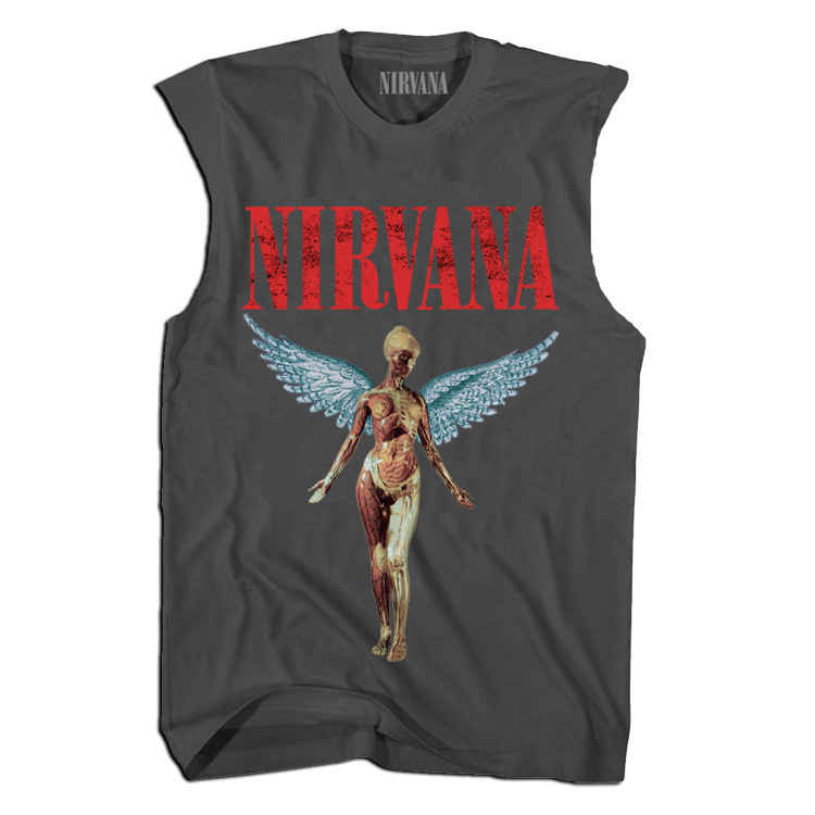 Nirvana banda de rock Nirvana Cobain cocoburn apenado lavado vintage batik camiseta suelta