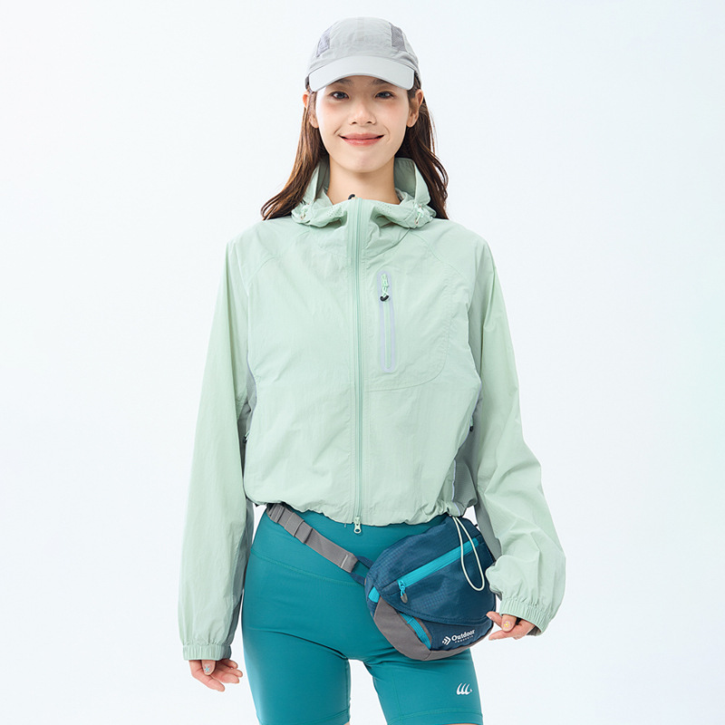 여성 여름 자외선 차단 후드 집업 숏 재킷 등산 아웃도어