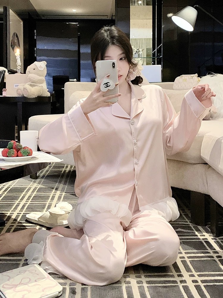 Qiao Yin 핑크 긴 소매 바지