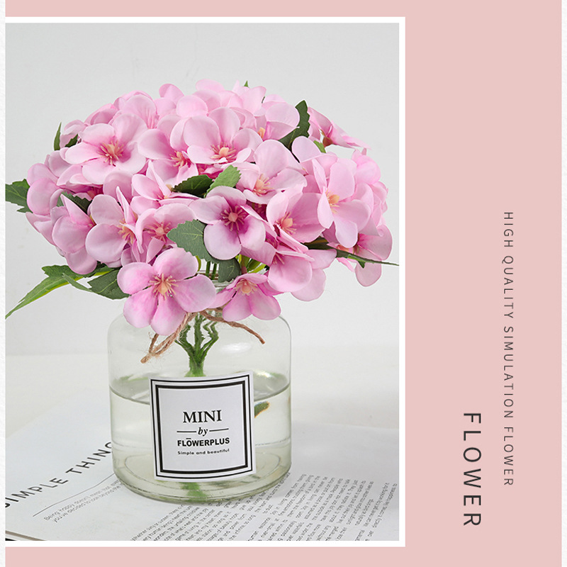 Amazon supply factory direct sales 5-prong begonia flower anemone artificial flower silk flower DIY decorative flower background