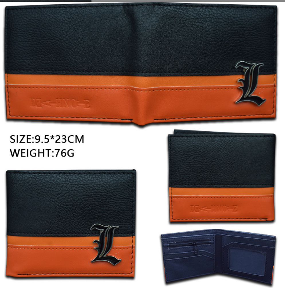 Death Note L noche Shenyue mi Haisha juego de dibujos animados billetera periférica corto horizontal monedero estudiante titular la tarjeta