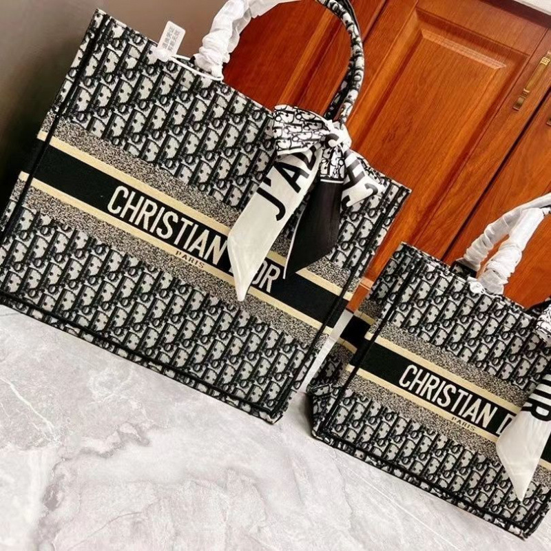 2024 nuevo bordado de letras clásicas de tres en D, una variedad de patrones, bolso de compras portátil de gran capacidad, damas