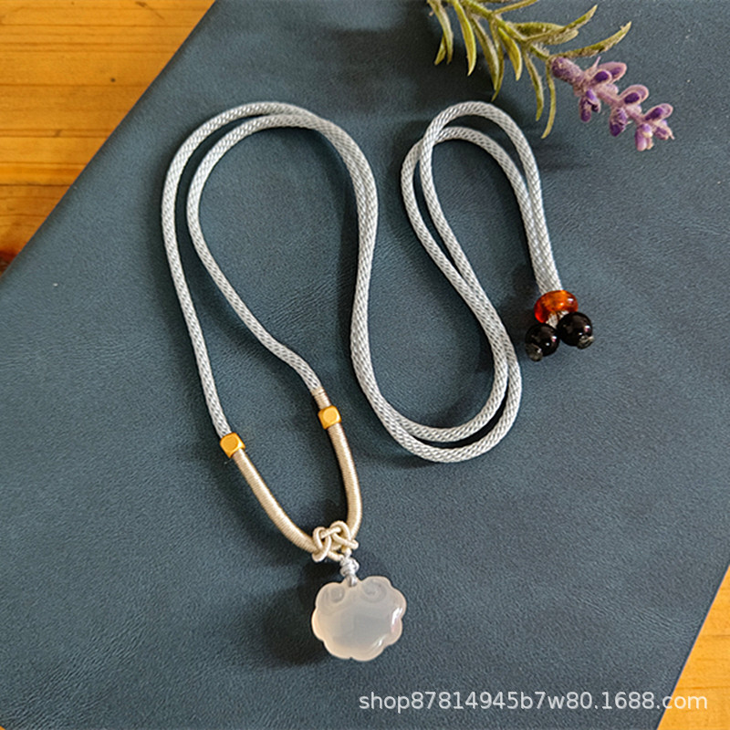 라이트 블루 로프가있는 작은 Ruyi 잠금 장치 (너비 16 높이 13mm)