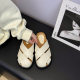 French Style Baotou Half Slippers Women's Summer Outer Wear 2025 New Flat Slip-on Lazy Pregnant Women's Advanced Sandals