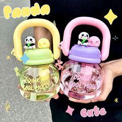 ネットセレブビッグベリーカッププラスチックケトル夏シーズンストローカップ大容量高見えフラワーティーカップ子供用キャリングケトル
