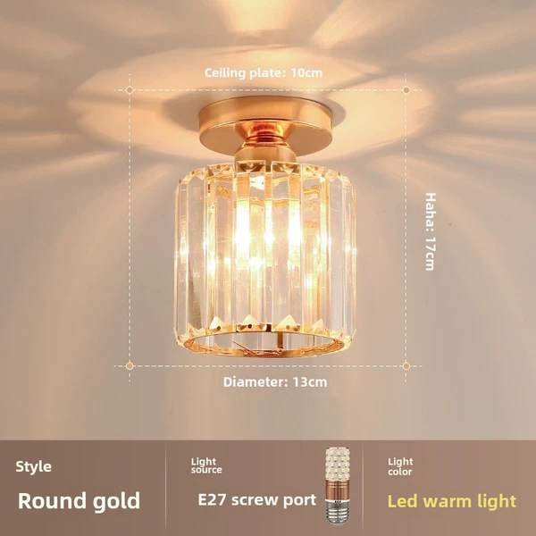 Golden round strip crystal