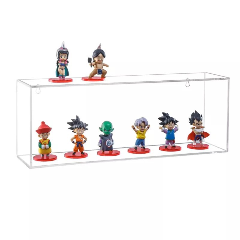 亚克力透明展示盒矩形手办玩偶防尘阴影盒收藏品玻璃浮雕像展示架