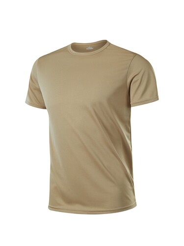 Men's Sports Short-Sleeve Moisture-Wicking Crew Neck T-Shirt, suitable for fitness, running, and training.