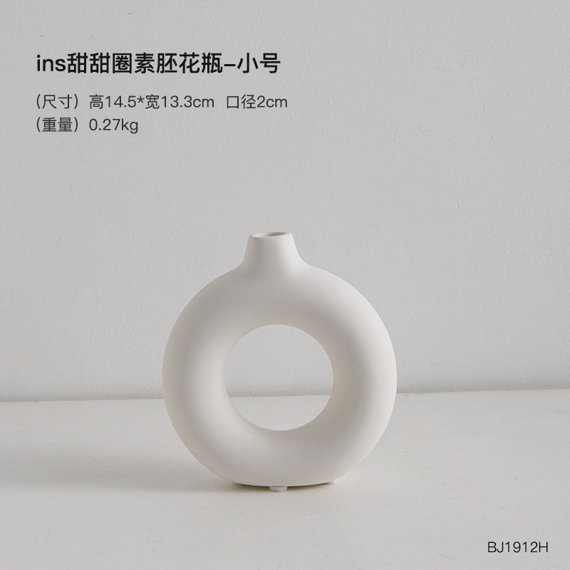 芸歆の家の現代のシンプルな素は陶磁器の花瓶に飾られています。|undefined