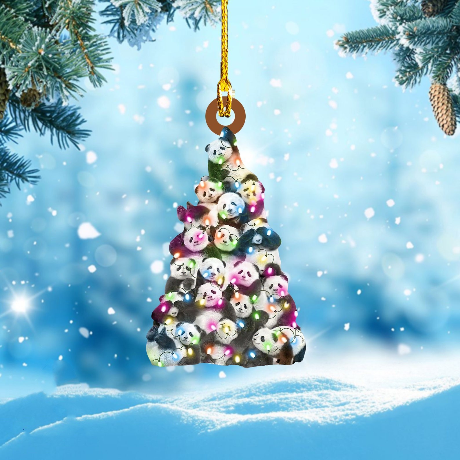 Árbol de Navidad creativo acrílico plano regalo de Navidad casa de vacaciones espejo retrovisor decoración colgante