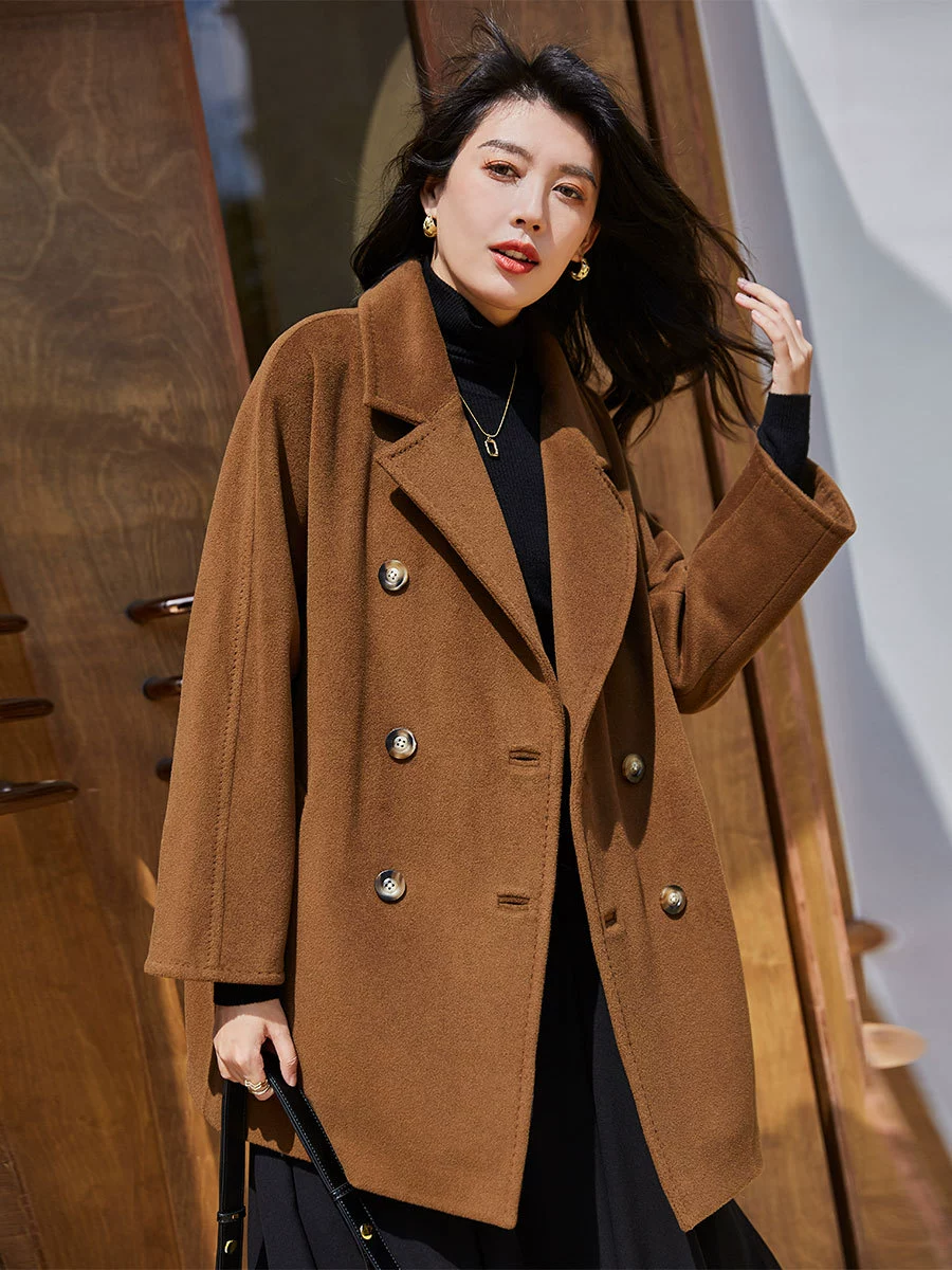 Зимнее новое домашнее классическое пальто 101801 Lift Soft Small Daily Commuting Short Wool Coat Women 13802