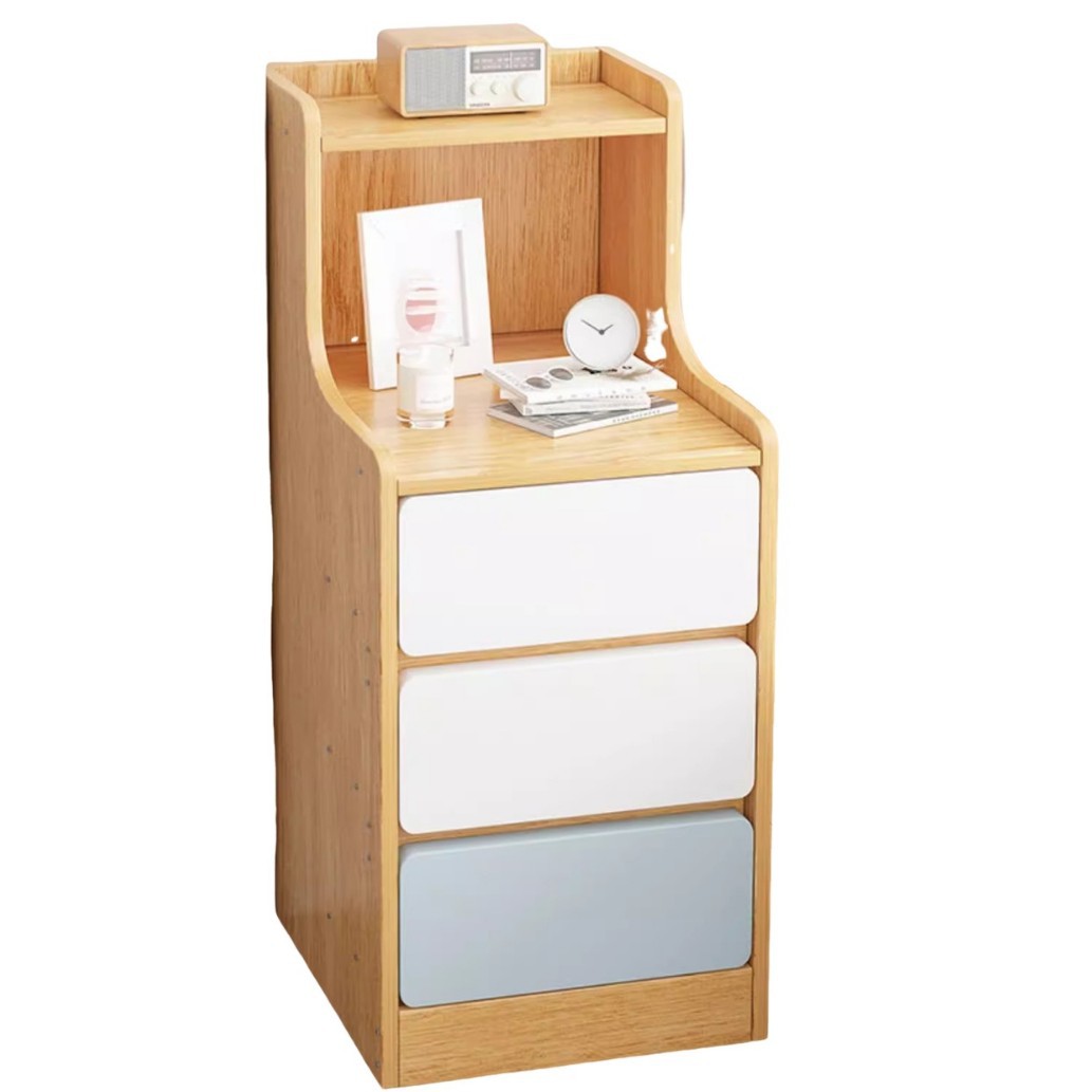 Mesita de noche pequeño gabinete de almacenamiento con entrepaños extremadamente estrecho simple dormitorio doméstico moderno gabinete de cabecera mini estante simple