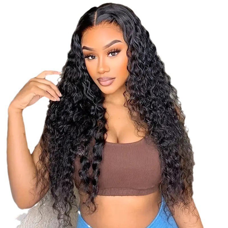 Perruque bouclée en dentelle tendance, style européen/américain, extensions de cheveux synthétiques africaines_voghion.com